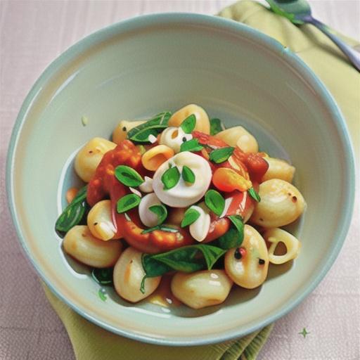 Gnocchi with spicy tomato sauce and spinach