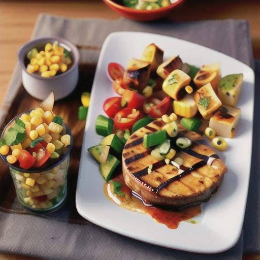 Spicy steaks with corn, tomato and avocado salsa