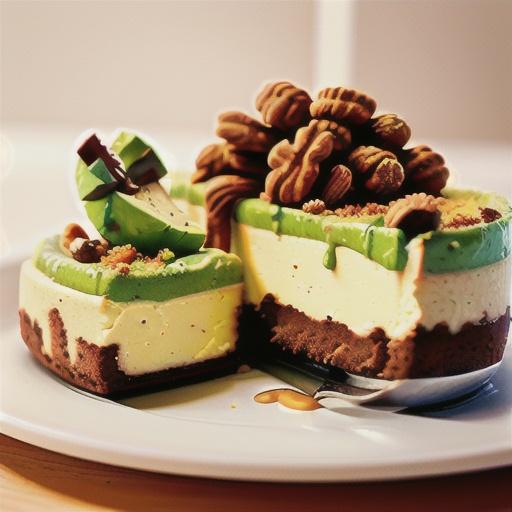 Avocado Cheesecake with Walnut Crust