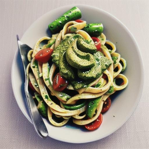 Avocado pesto pasta