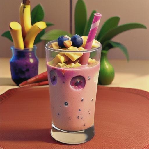 Blueberry, Banana, and Peanut Butter Smoothie