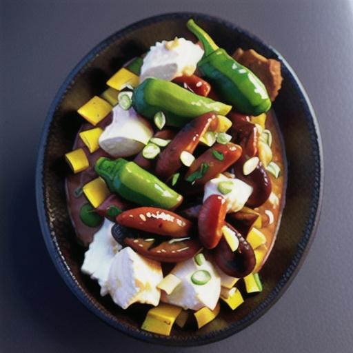 Greek chilli con carne with whipped feta