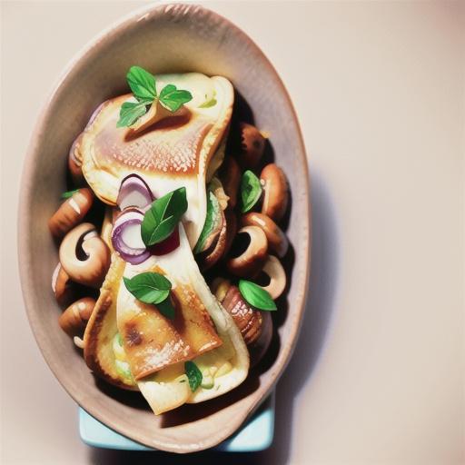 Rolled mushroom omelette