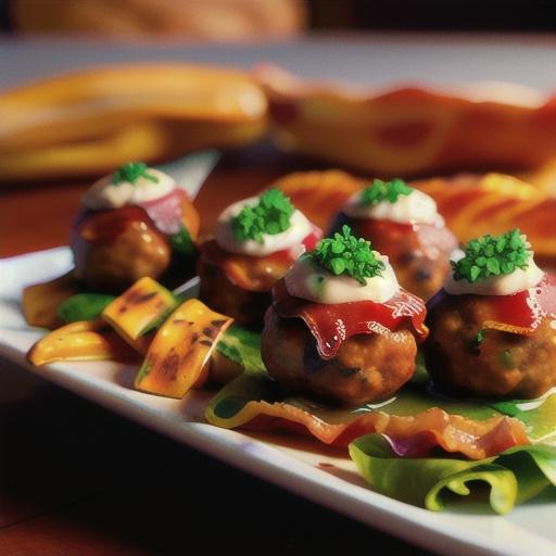 Giant Bacon-Wrapped Meatballs