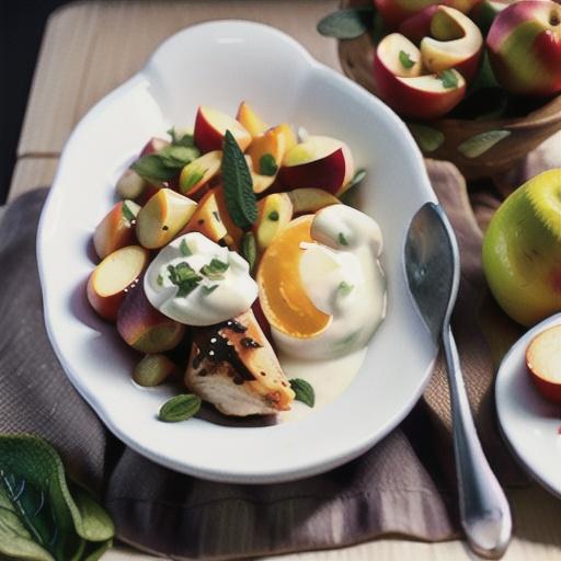 Slow-Cooker Chicken with Apples and Crème Fraîche
