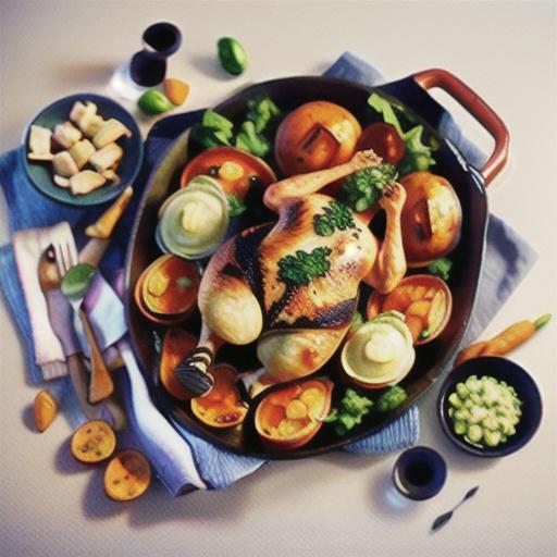 Garlic roast chicken with gremolata sweet potatoes