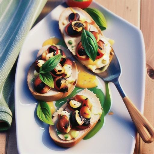 Bruschetta with tomato, parmesan and basil broth recipe