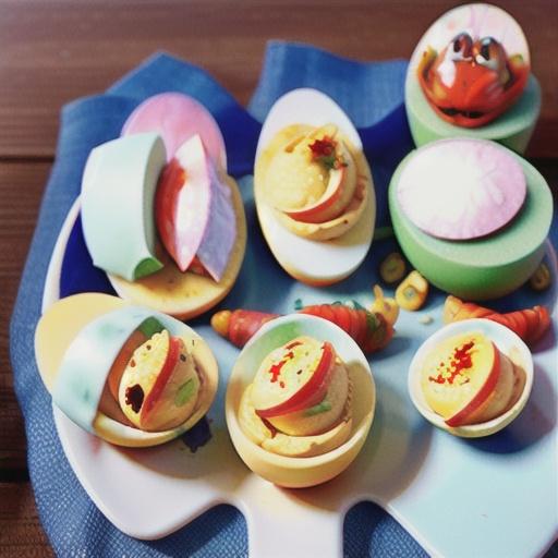 Corn, Crab, and Old Bay Deviled Eggs