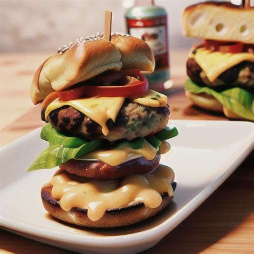 Grilled Cheese-Stuffed Turkey Burgers