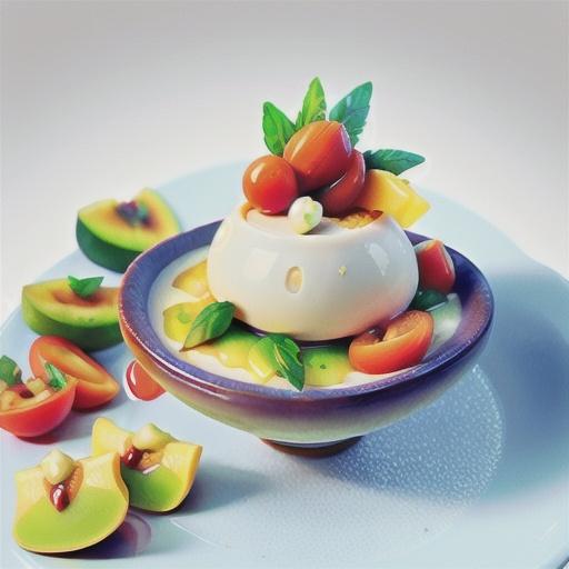 Coconut panna cotta with tropical salsa