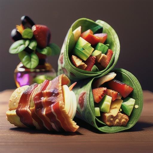 Strawberry Spinach Salad Breakfast Wrap
