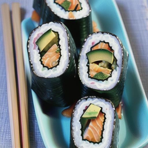 Salmon sushi rolls