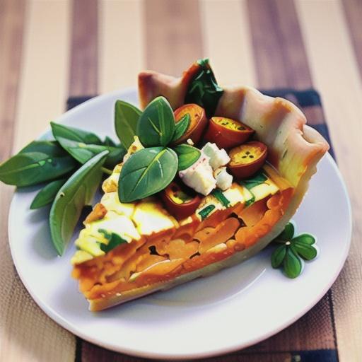 Sweet potato, rocket & feta quiche