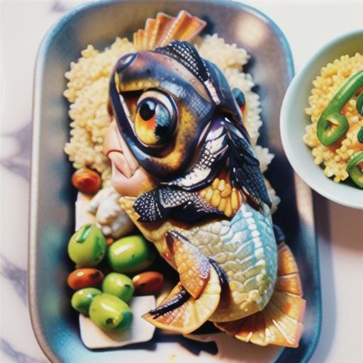 Baby snapper stuffed with quinoa and olives