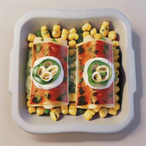 Spinach, corn and cheese enchiladas