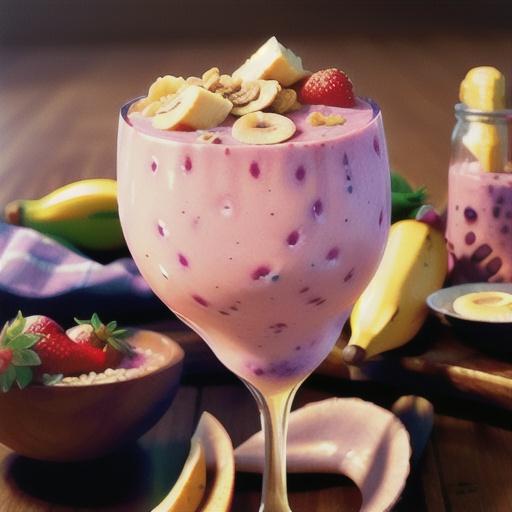 Vegan Strawberry Oatmeal Breakfast Smoothie