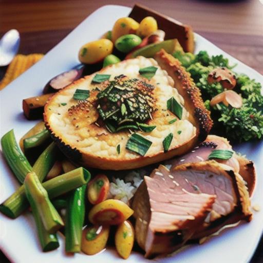 Garlic-Herb-Crusted Pork Chop Dinner for One