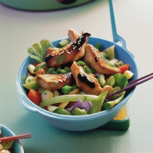 Asian-style chicken and salad