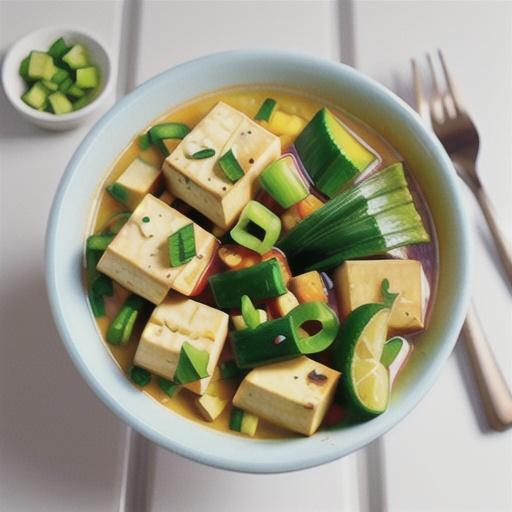 Tofu and baby pak choy laksa