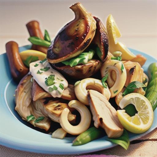 Butterflied Portuguese chicken with lemon mayonnaise