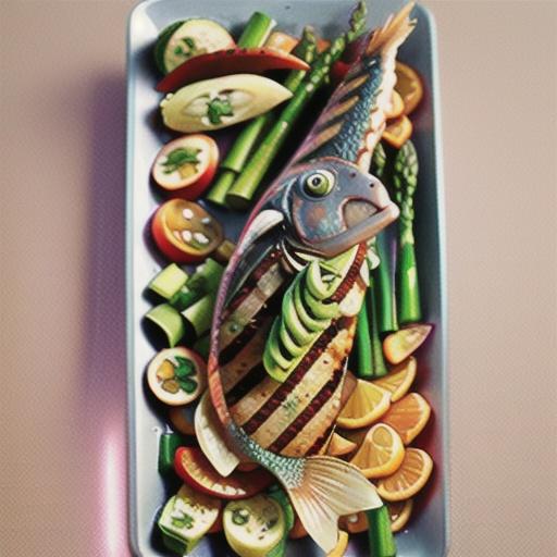 Grilled snapper, asparagus and orange salad