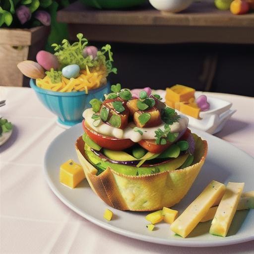 Ham and onion wedges with cheddar, cress and chutney