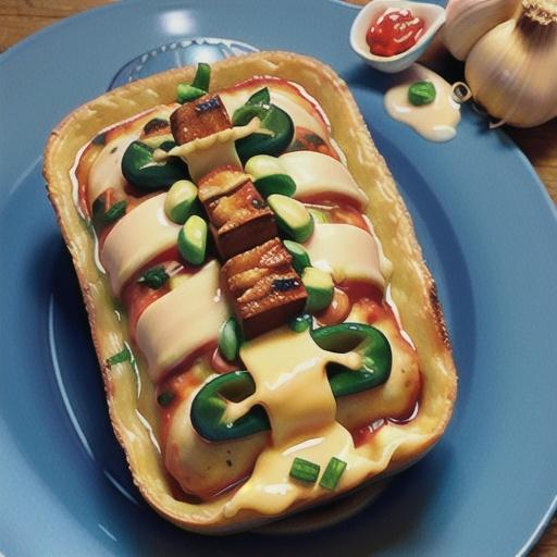 Lasagne and garlic bread bake