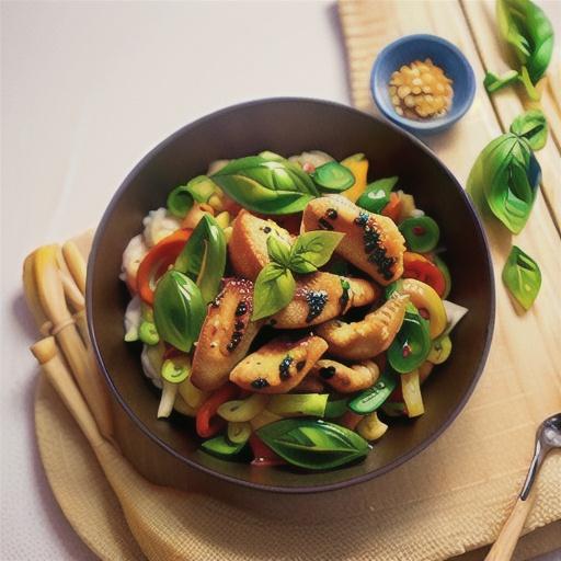 Crispy chicken, chilli & basil stir-fry