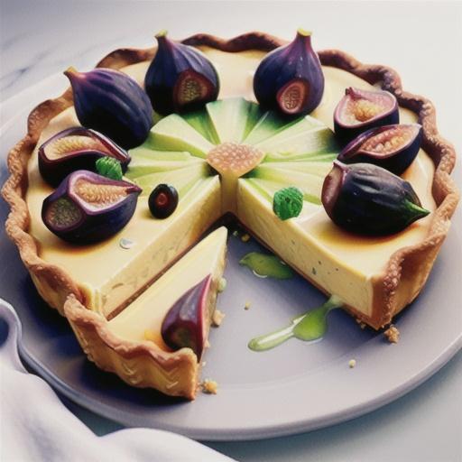 Lime & cardamom tart with toffee figs
