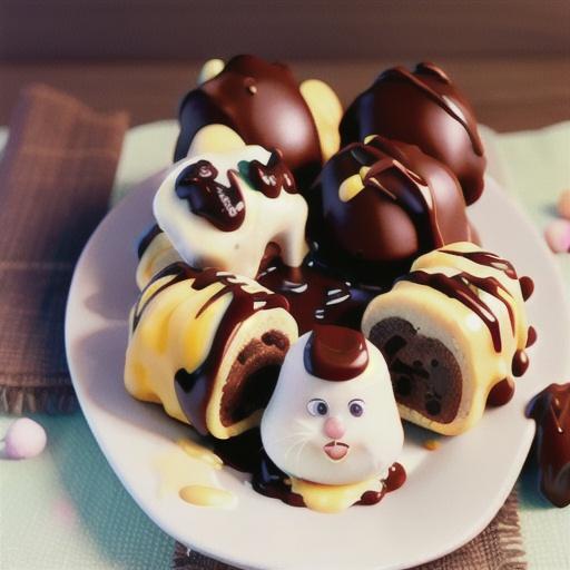 Choc-caramel hot cross buns