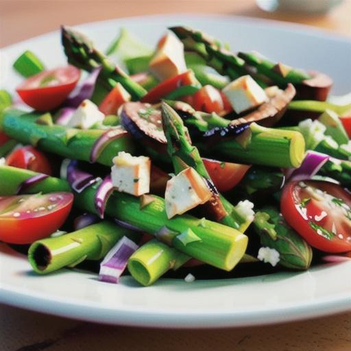 Roasted Asparagus Salad with Feta Cheese