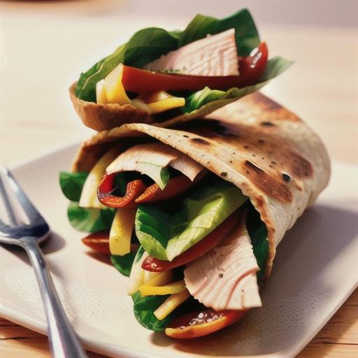 Caesar salad wrap with semi-dried tomatoes