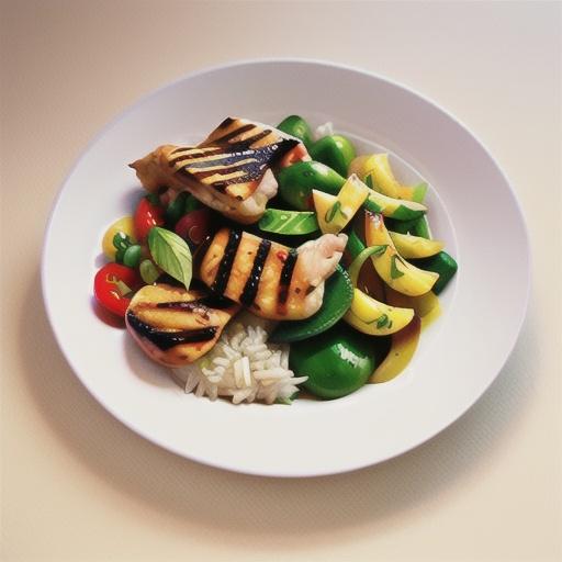 Indian spiced chicken with rice salad