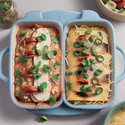 Chicken, mushroom and thyme enchiladas