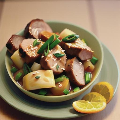 Pork with orange and ginger sauce