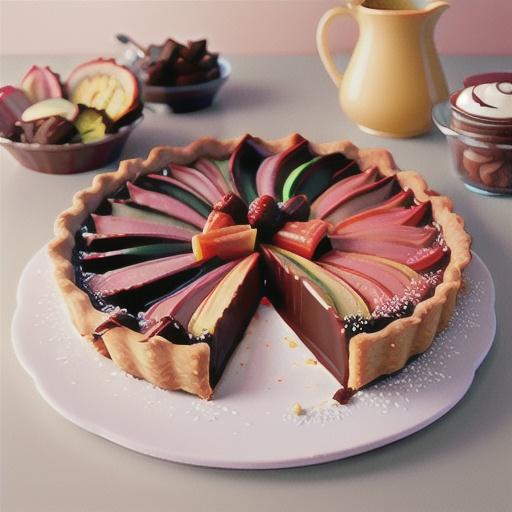 Rhubarb & chocolate tart