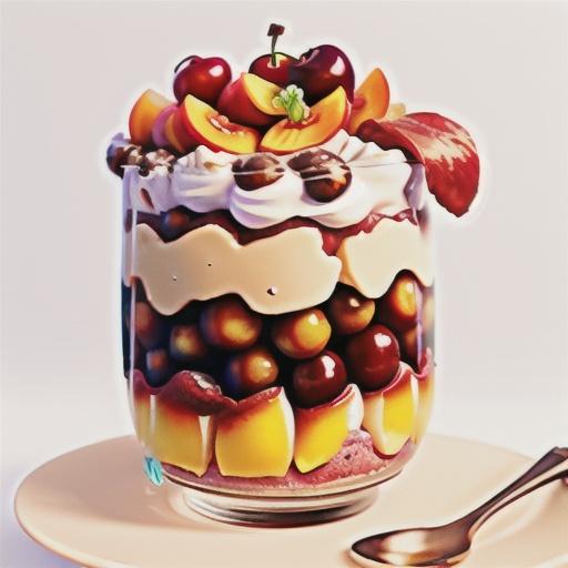 Peach and cherry trifle