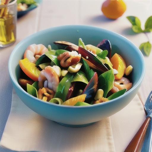 Rocket salad with candied walnuts and mandarin