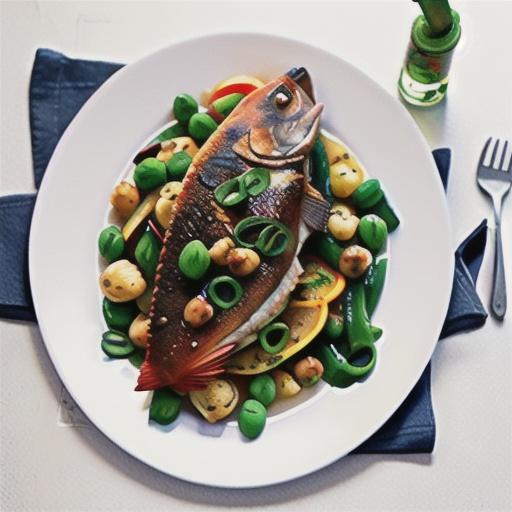 Pan-fried snapper with spiced chickpeas