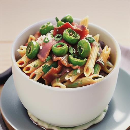 Bacon and mushroom penne