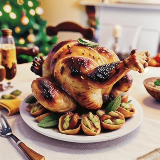Orange & mustard roast turkey with walnut & bacon stuffing