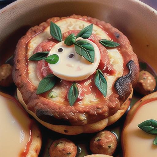 Oven-baked meatballs in cheesy tomato sauce