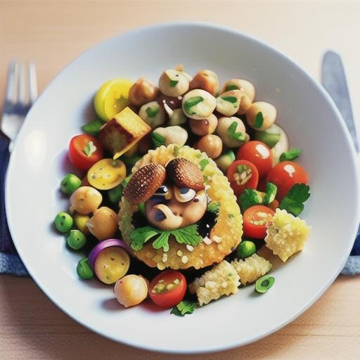 Couscous-crumbed chicken with chickpea and parsley salad