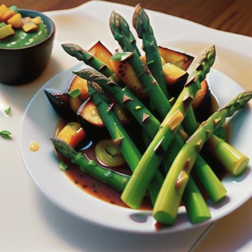 Grilled Asparagus with Sweet and Spicy Dip