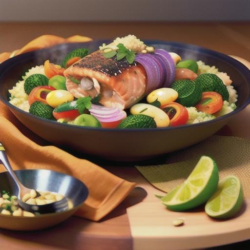 Parsley & pine nut salmon with zesty couscous