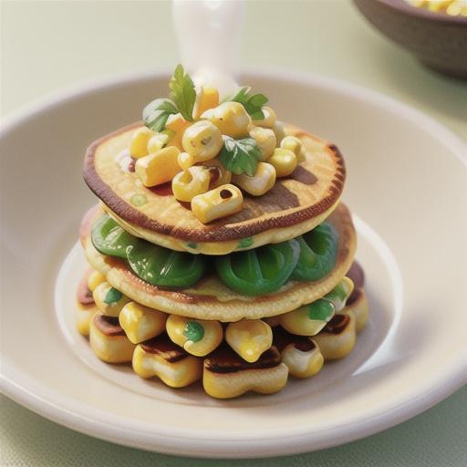 Creamy corn cakes with curry mayo