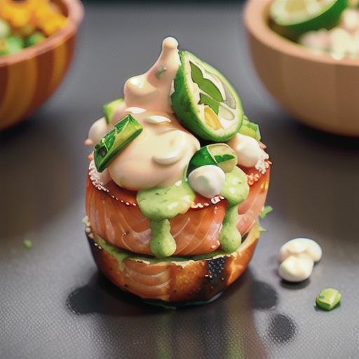 Air Fryer Spicy Salmon Bites with Avocado Lime Sauce