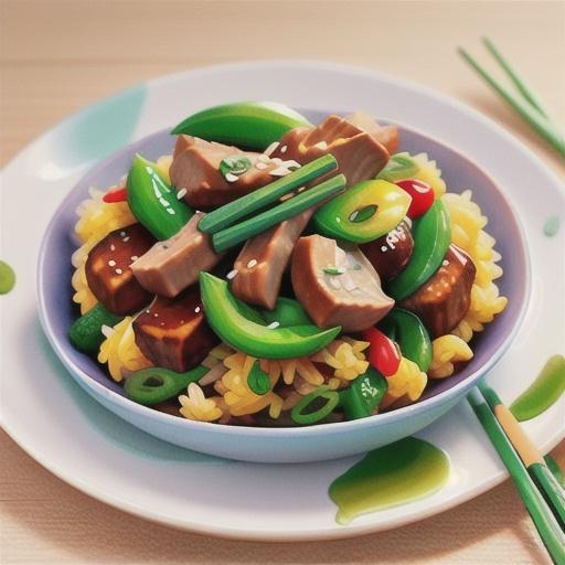 Sweet & sour pork stir-fry with fragrant rice
