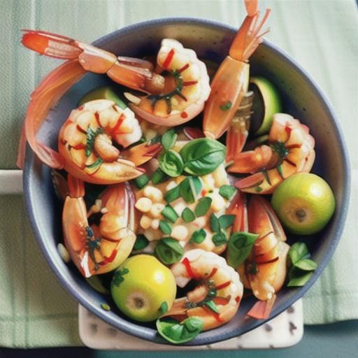 Prawns with lime and basil