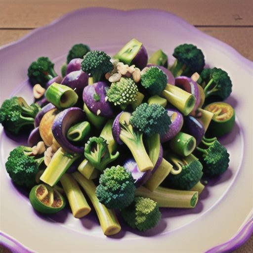 Garlic-Sesame Purple Sprouting Broccoli